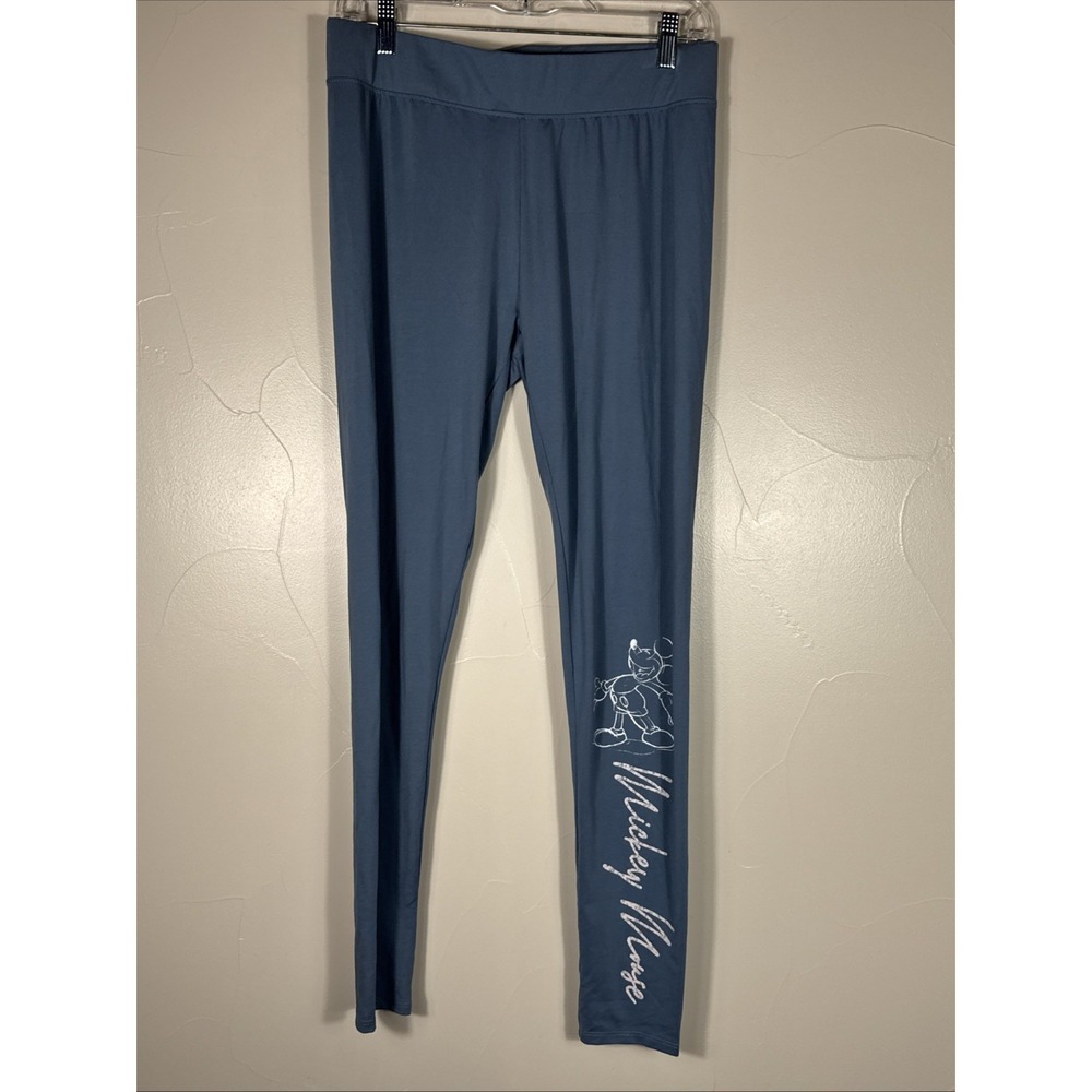 Disney Leggings Womens Large Mickey Mouse Icon Yoga Pants in Blue‎